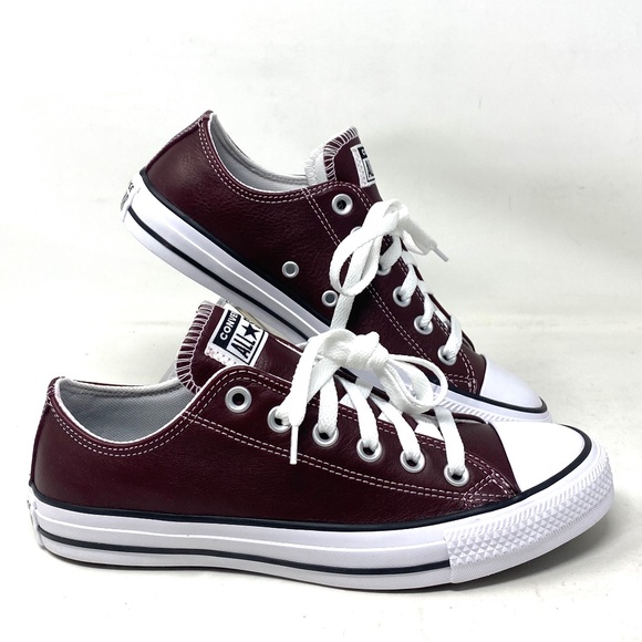 Converse Ctas OX Low Leather Skate Shoes Bordeaux Women Sneakers Casual A07877C - Picture 2 of 11